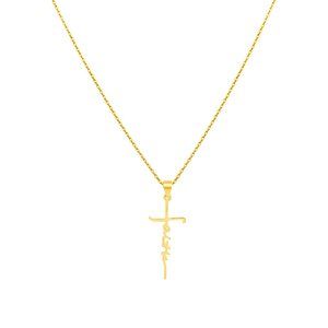 "Faith" Sterling Silver & 14K Gold Plated Necklace